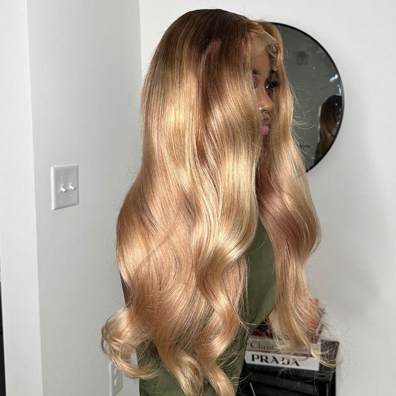 custom blonde glueless wig